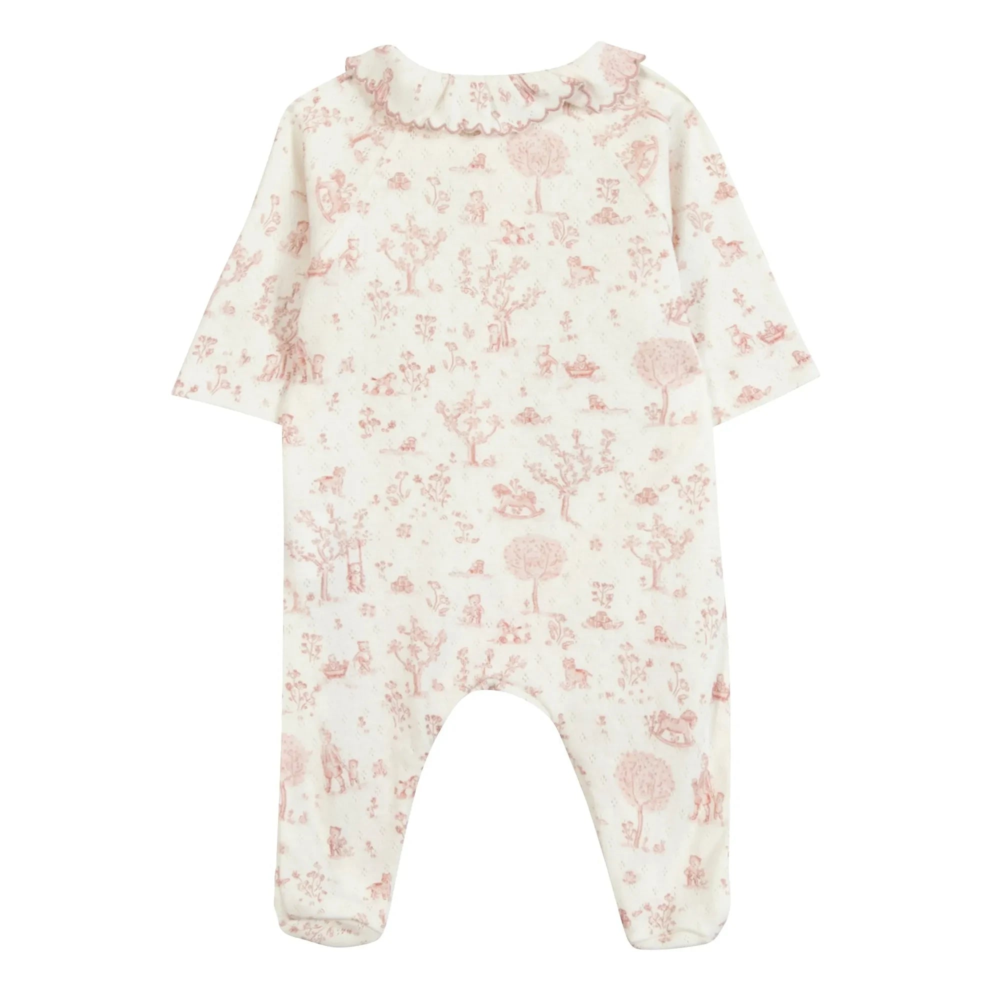Tartine et Chocolat - Dust Pink Collar Romper Pajama | Dust Pink