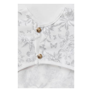 Tartine et Chocolat - Gingham-Patterned Sleeveless Bib | Gray
