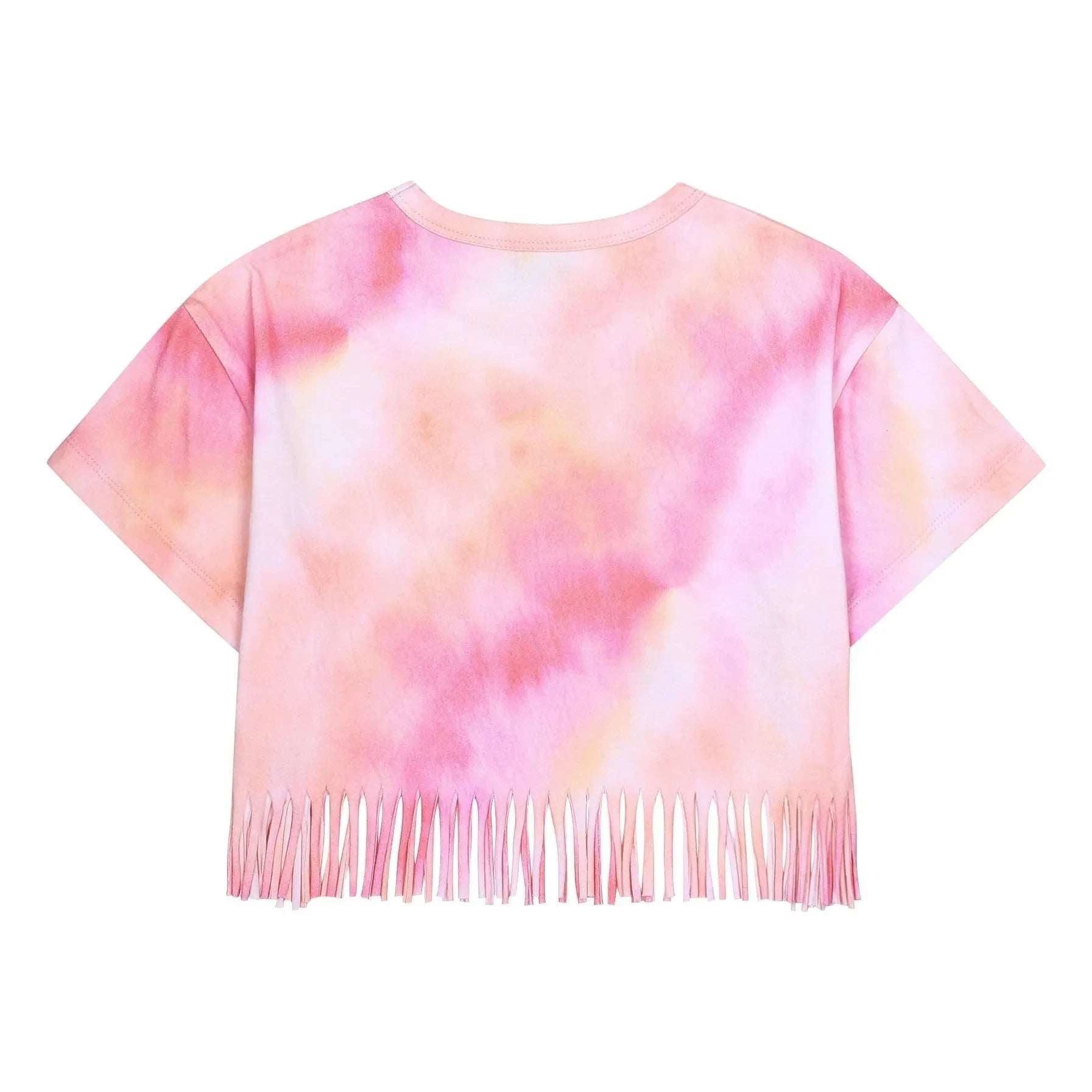 Jelly Mallow - Fringed Batik T-Shirt | Pink