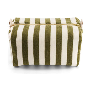 Rose in April - Vic Striped Towel-Textured Toiletry Bag | Khaki