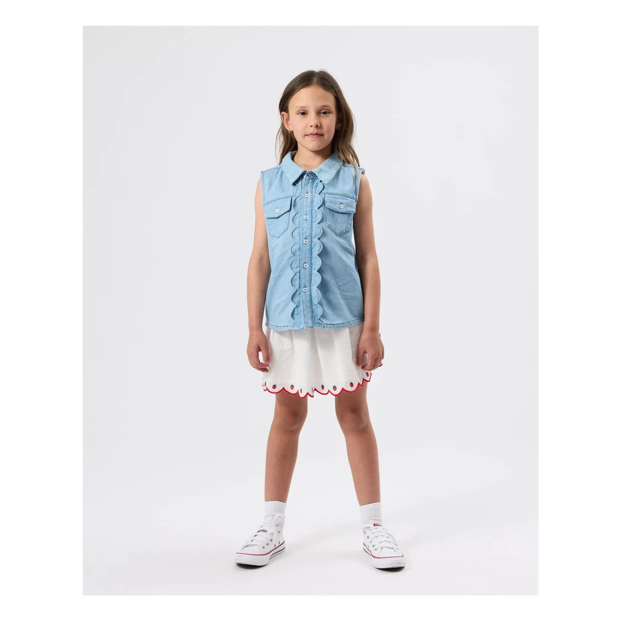 Goldie + Ace - Sleeveless Chambray Vest | Blue