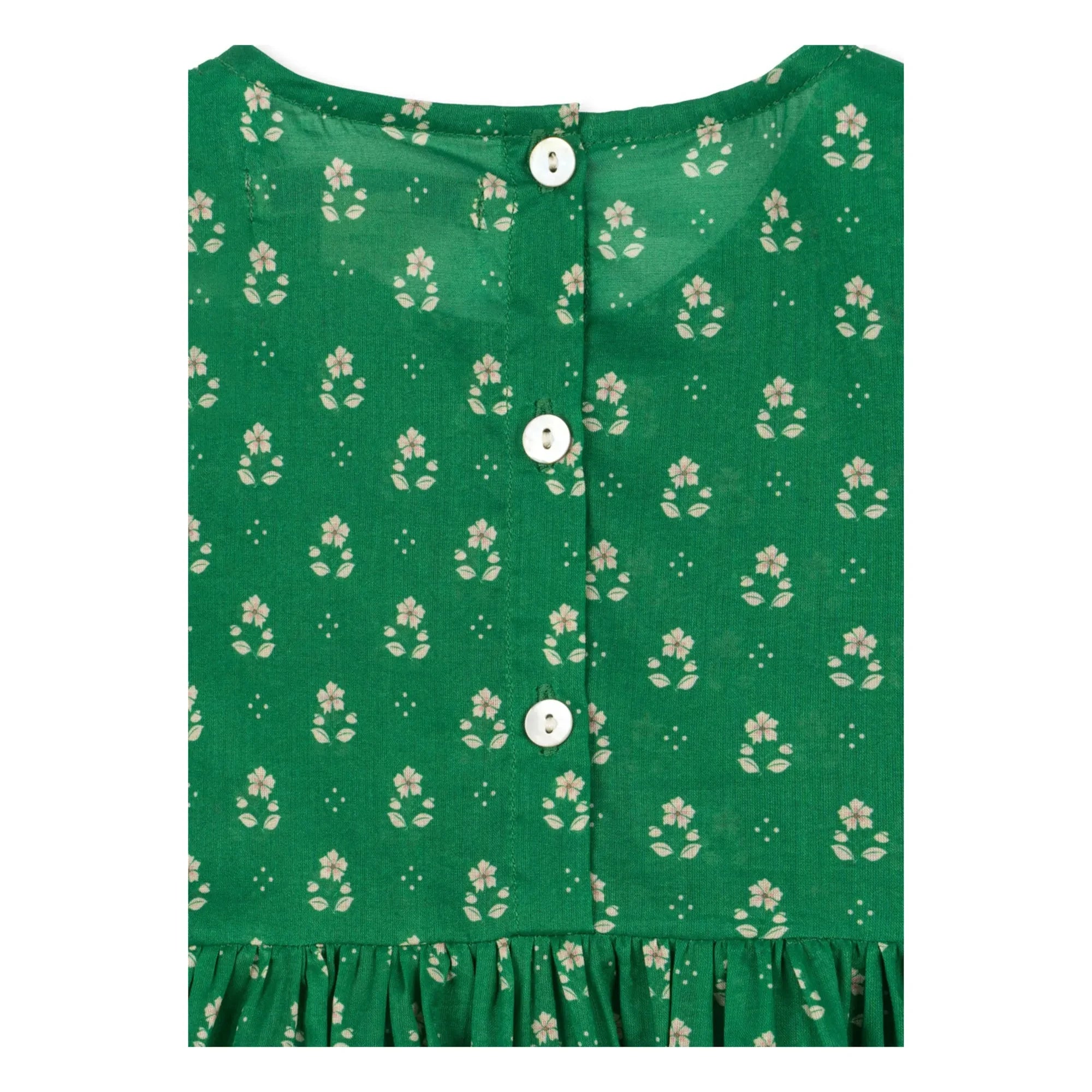Konges Sløjd - Organic Cotton Gathered Dress | Green