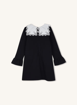 Chloé - Milano İşlemeli Yaka Elbise | Koyu Mavi