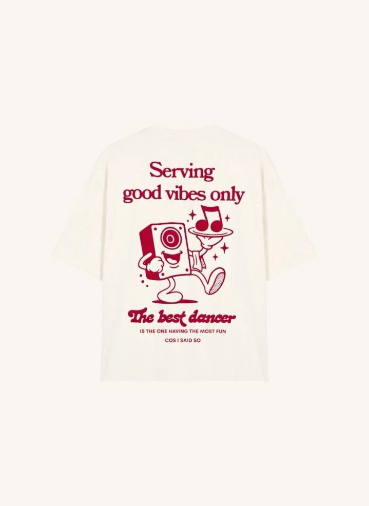 Cos I Said So - "Good Vibes Only" Tişört | Beyaz