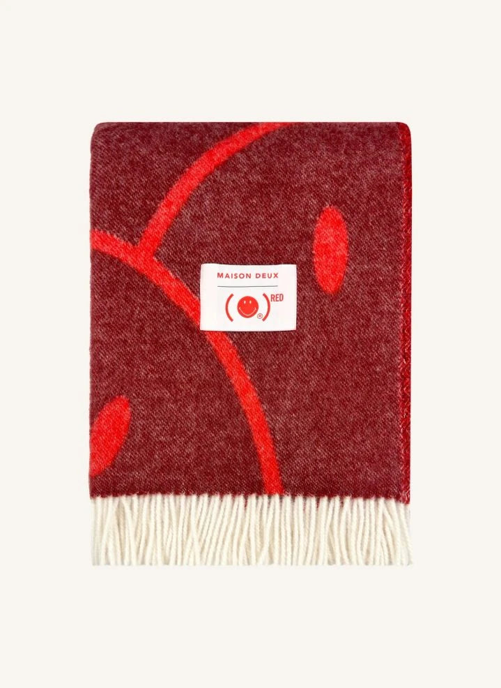 Maison Deux - Wool Throw - Maison Deux x Smiley | Bordeaux