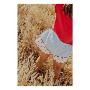THE LiTTLE POETS - Deolinda Floral Embroidered Shorts | White