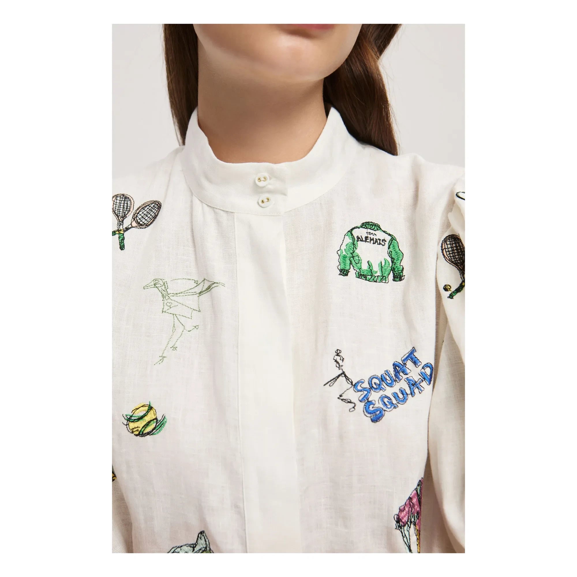 Alémais - Embroidered Linen Dress | Cream