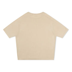 Matona - Box Cut Organic Cotton Fine Knit T-Shirt | Cream