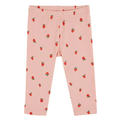 Emile et Ida - Organic Cotton Strawberry Patterned Leggings | Pink