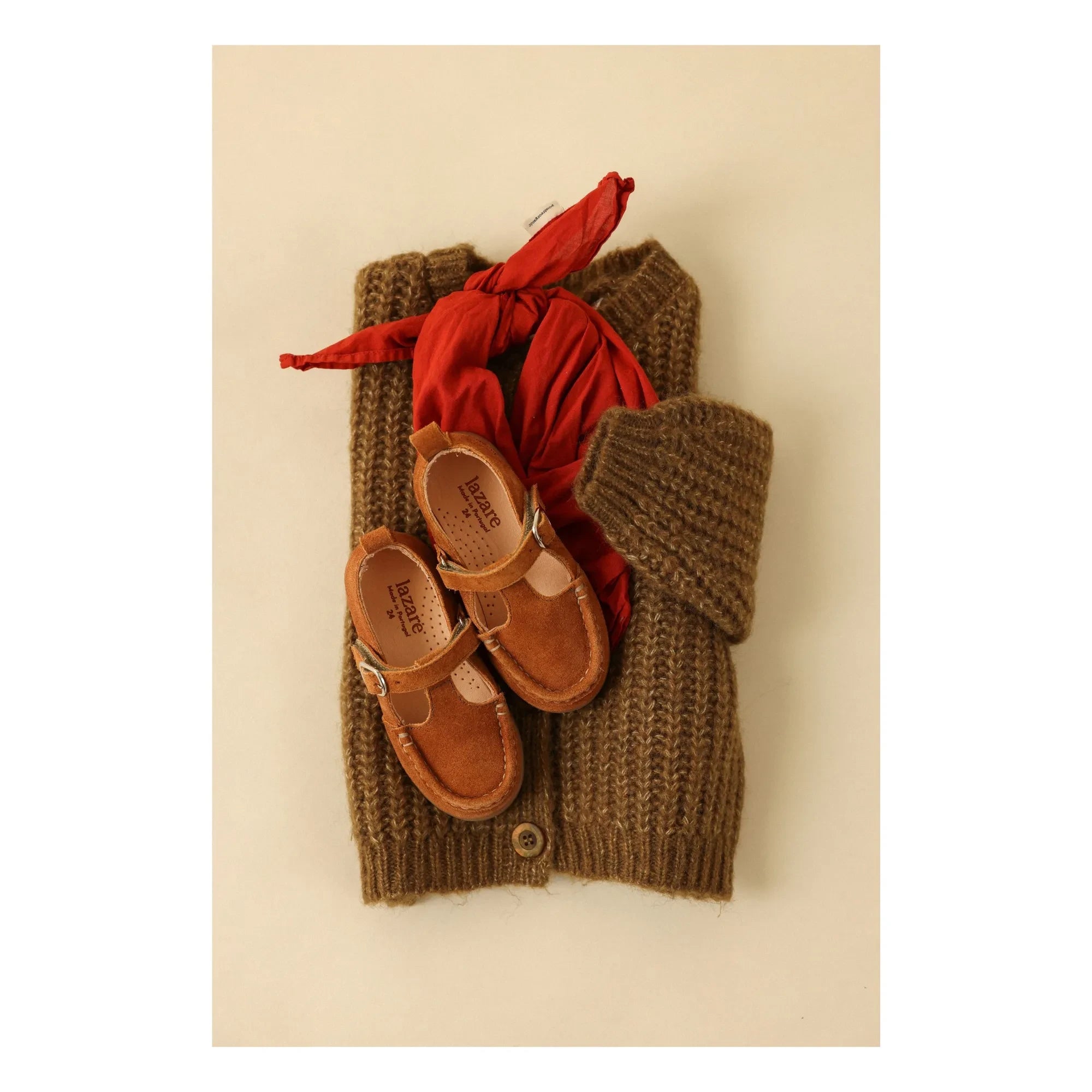 Lazare - Babies Olive Suede | Camel