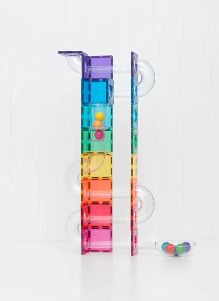 Connetix - Rainbow | 114 Piece Shiny Marble Race Pack