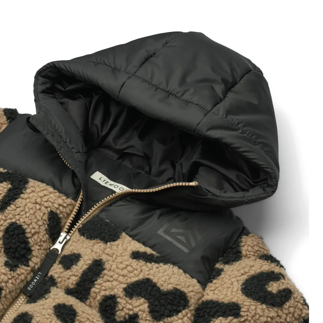 Liewood - Niko Recycled-Fiber Leopard Print Sherpa-Style Jacket | Brown