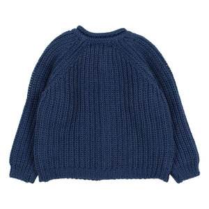 Búho - Organic Cotton Ribbed Côtes Cardigan | Navy