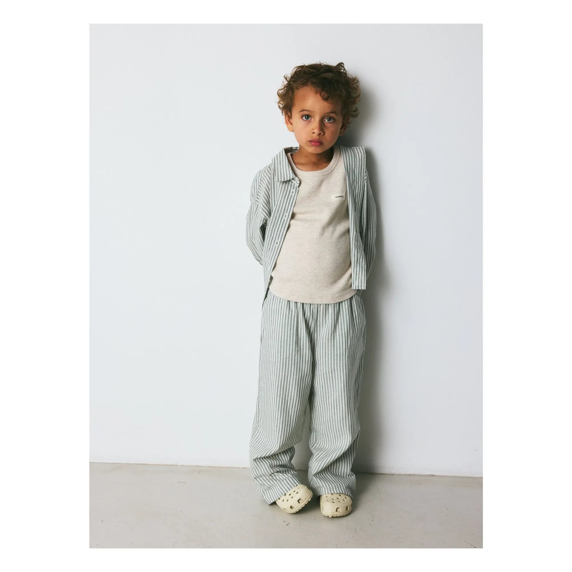 Brunobruno Nation - Francis Striped Organic Cotton Pants | Green