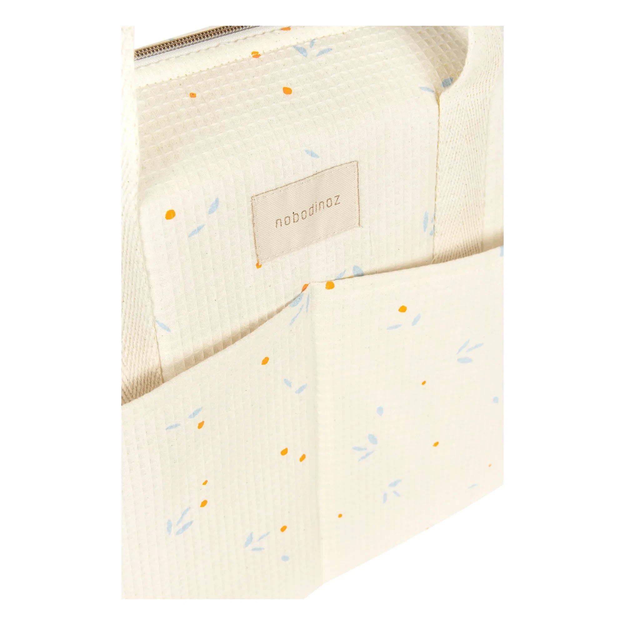 Nobodinoz - Waterproof Baby Bag Gala Opera Orange Cherries | Beige