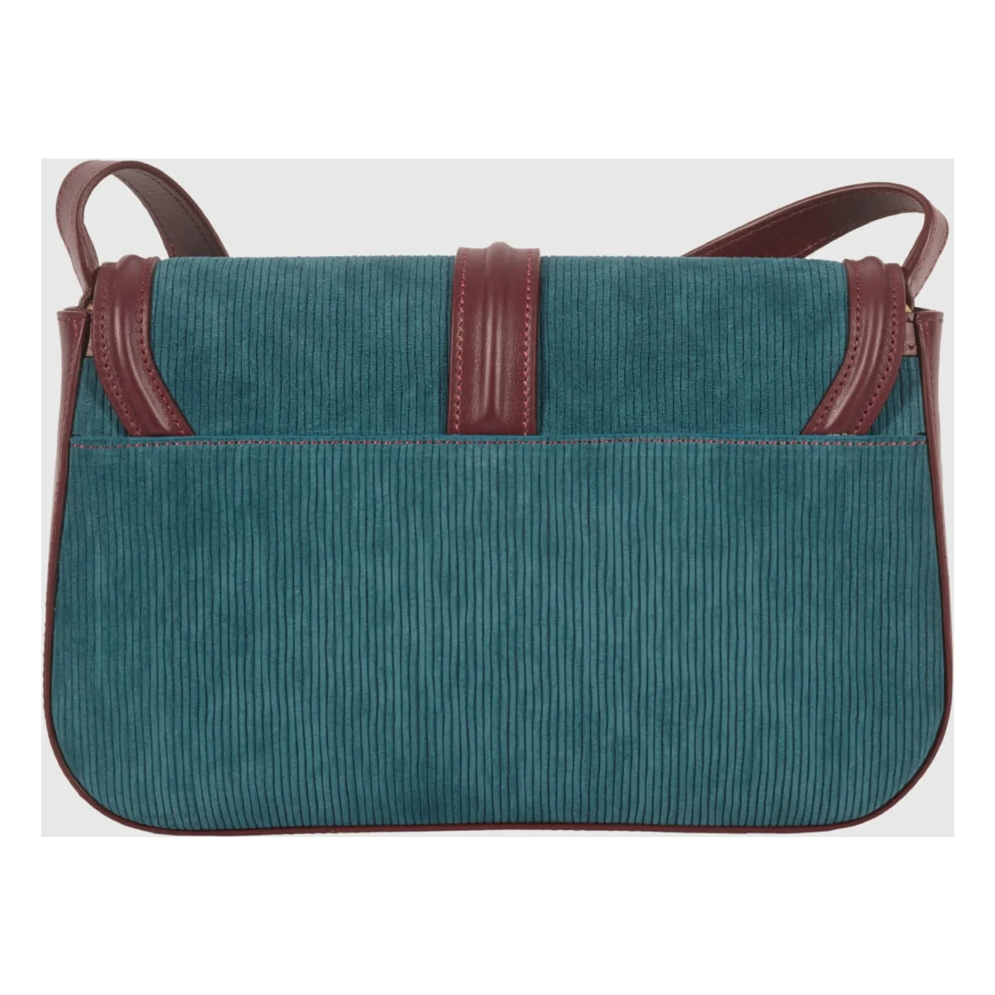 Maria de la Orden - Noah Velvet and Leather Bag | Petrol Blue