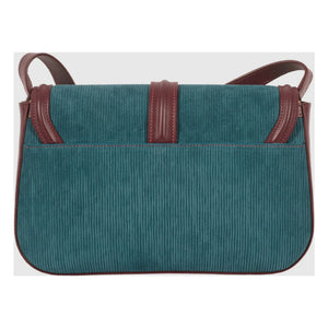 Maria de la Orden - Noah Velvet and Leather Bag | Petrol Blue