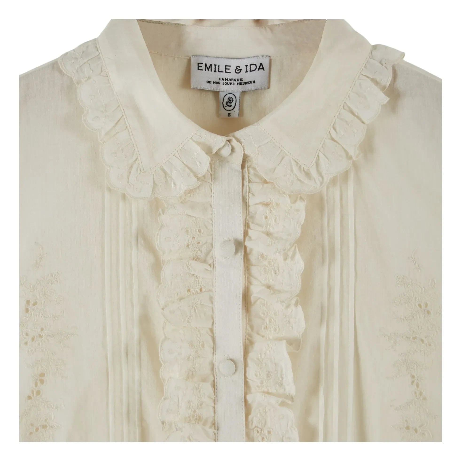 Emile et Ida - Charline Embroidered Blouse | Cream
