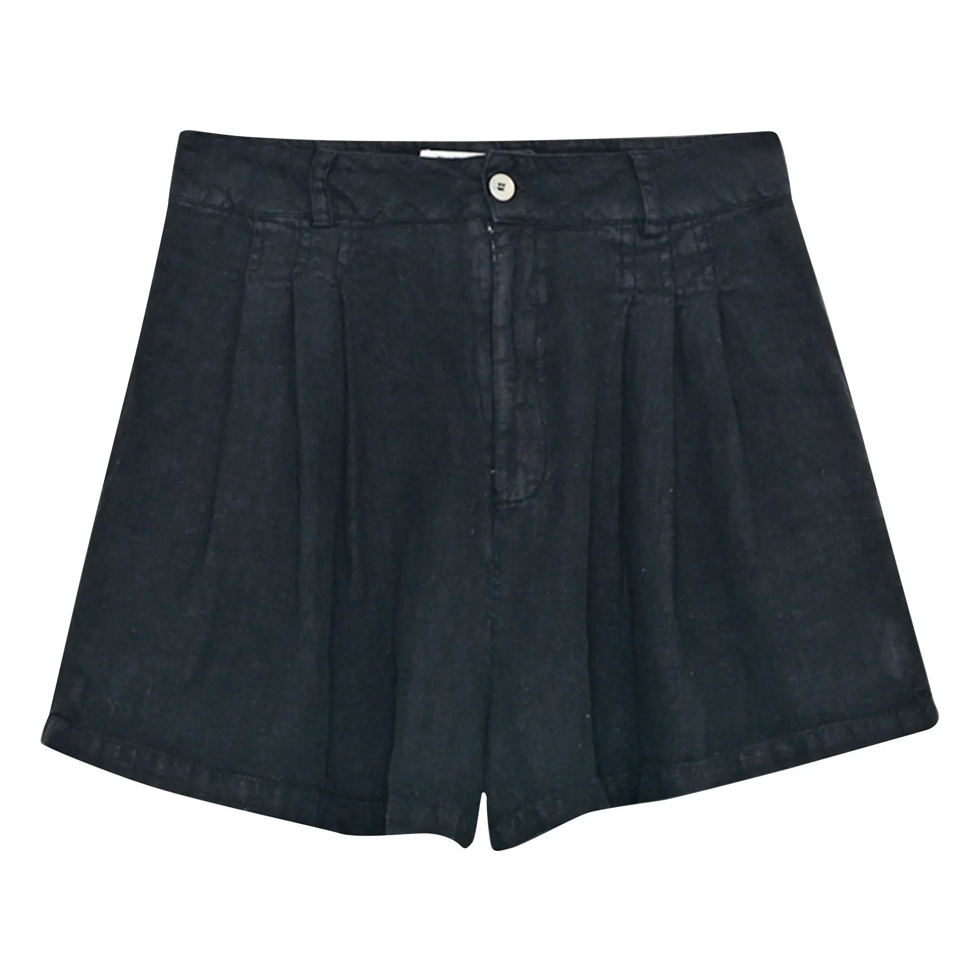 the new society - Melissa Linen Shorts | Black