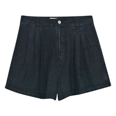 the new society - Melissa Linen Shorts | Black
