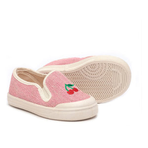 Pèpè - Pembe Tişütler Üzerine Kiraz Nakışlı Slip-On