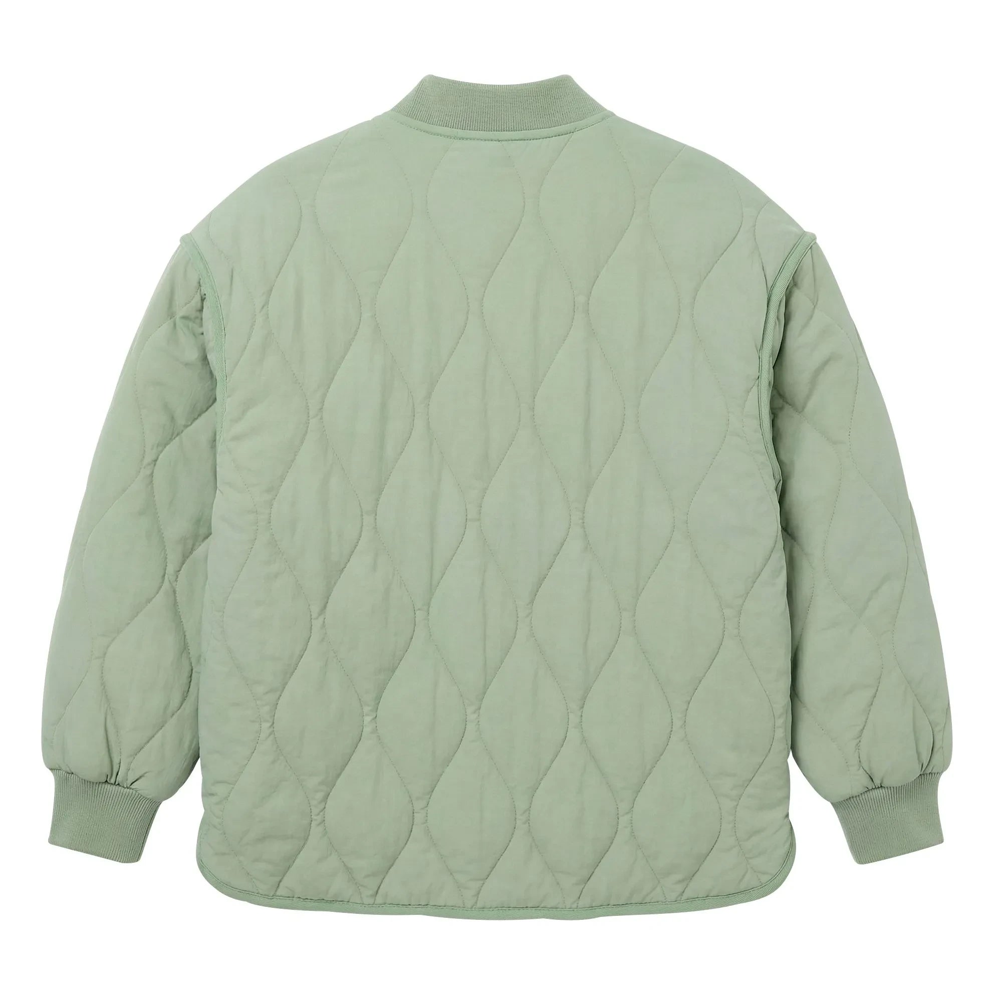 Hundred Pieces - Crumpled Quilted Bomber Jacket | Sage