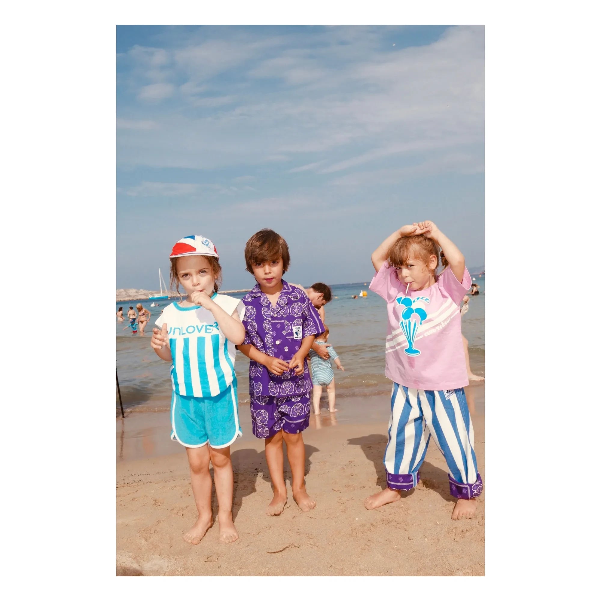 Club Trésor - Cassis Poplin Shirt and Shorts Set | Purple