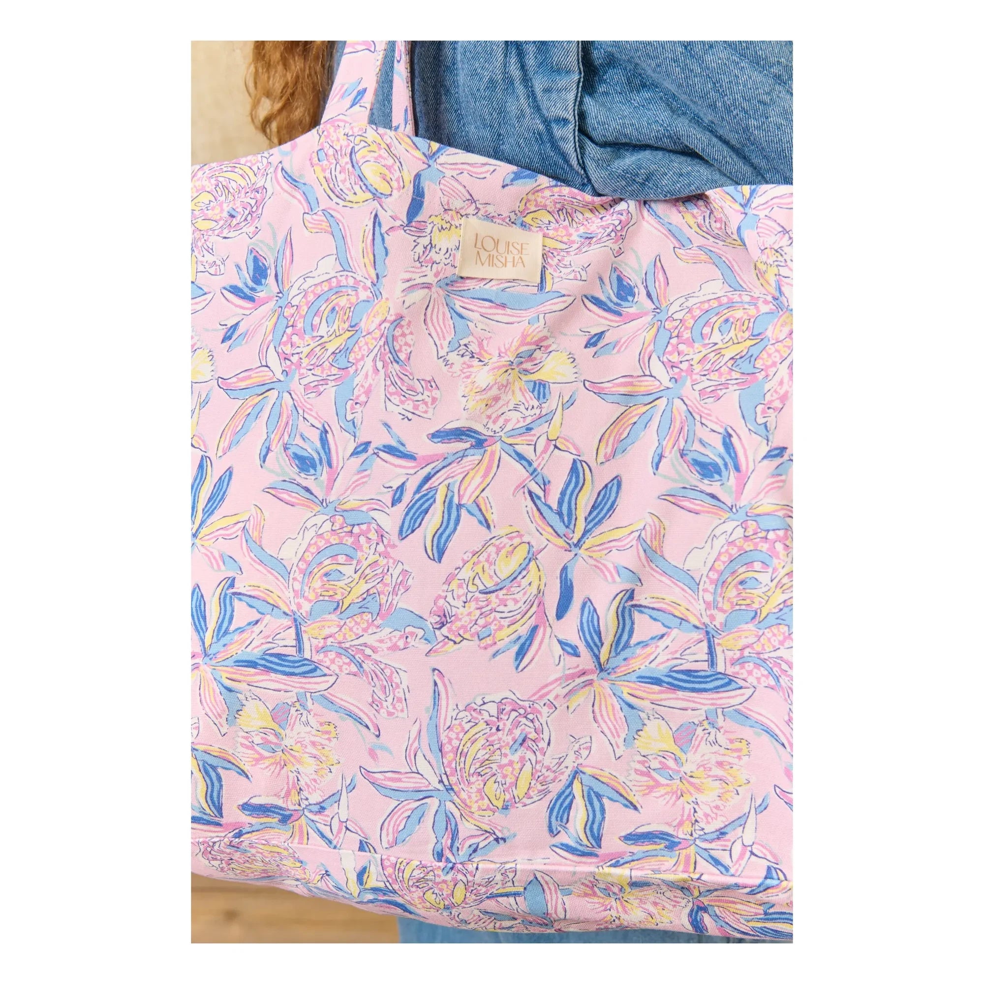 Louise Misha - Beverly Cotton Tote Bag | Powder Pink