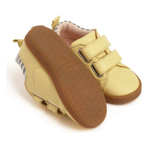 Lazare - Mahaut Striped Distressed Sneakers | Pale Yellow