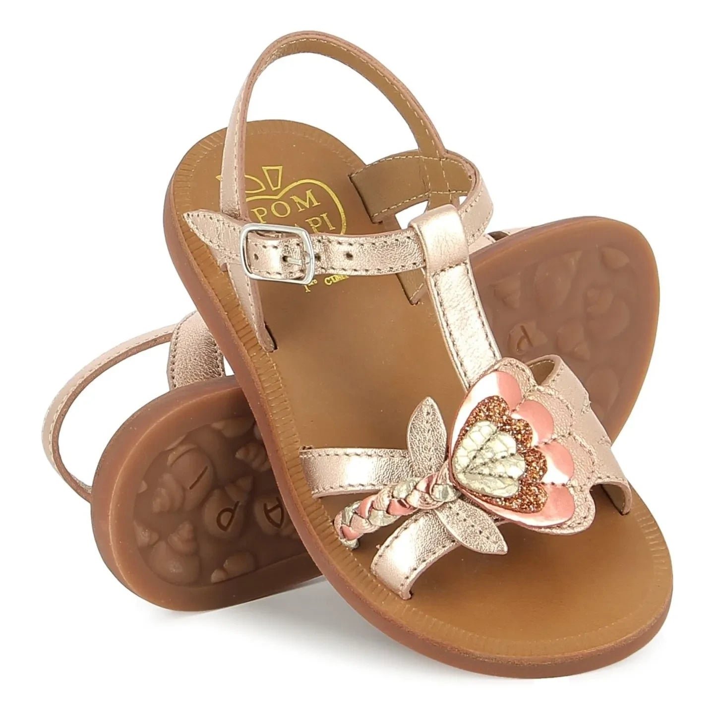 Pom d'Api - Plagette Alto Metallic Sandaletler | Bakır kırmızısı