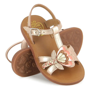 Pom d'Api - Plagette Alto Metallic Sandaletler | Bakır kırmızısı