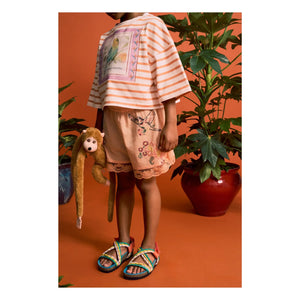 Maison Mangostan - Striped Crop T-Shirt | Orange