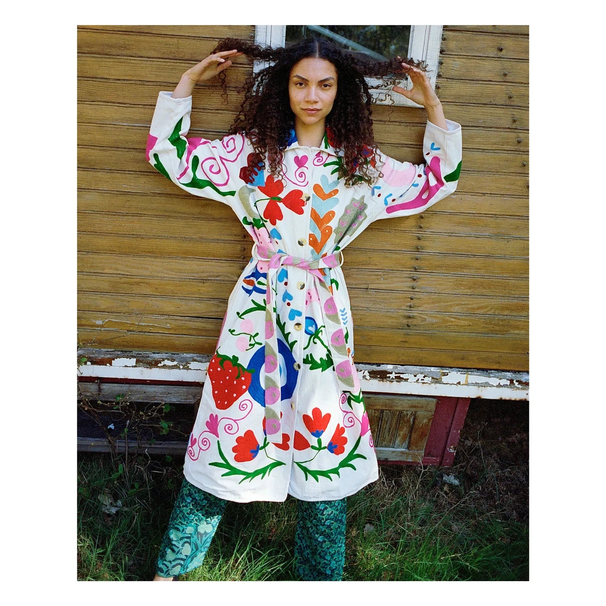 SISSEL EDELBO - Pink White Swan Coat | White