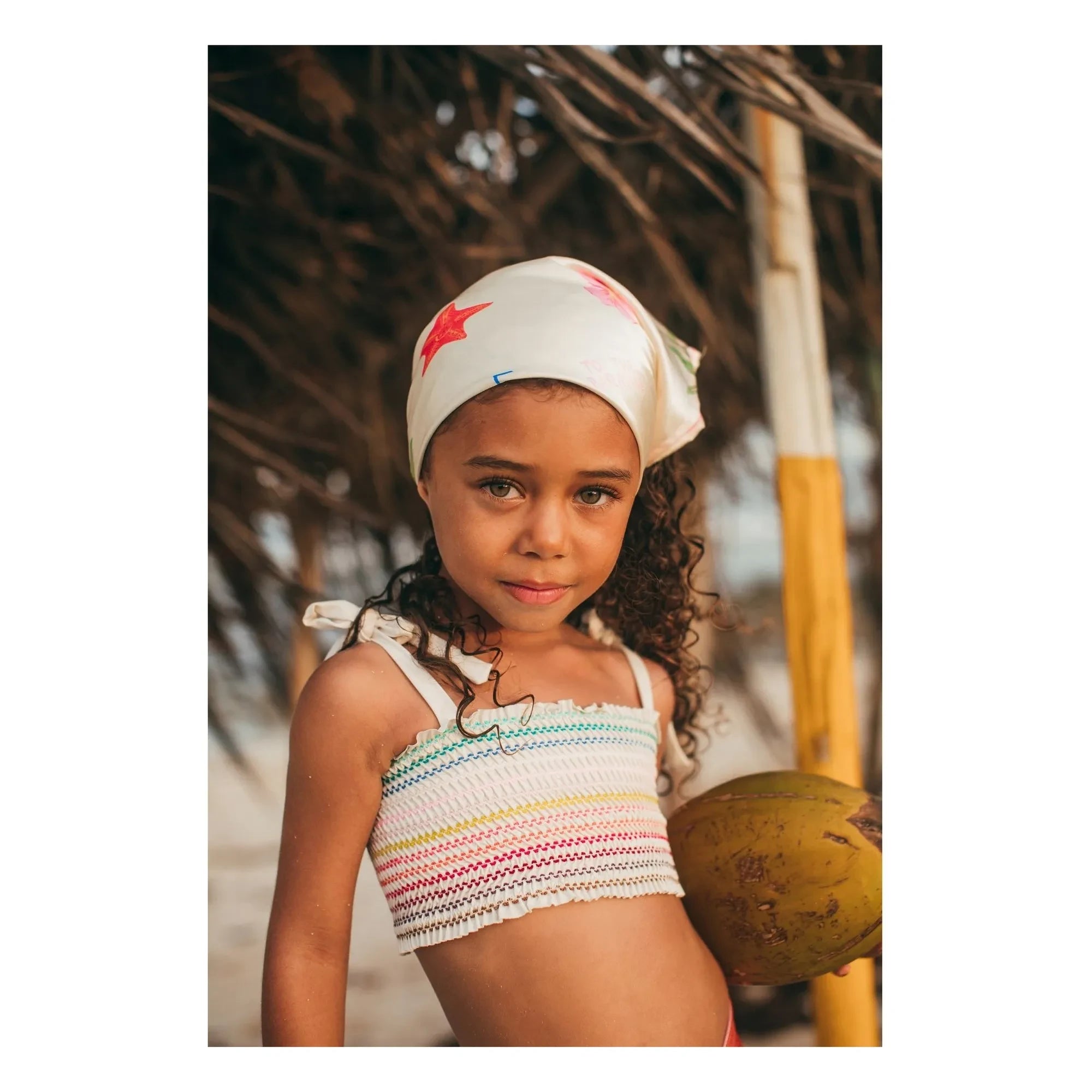 Pepita & Me - Striped Waffle Swimsuit | Orange
