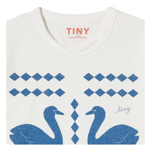 Tinycottons - Swans Losanges Organic Cotton T-shirt | White