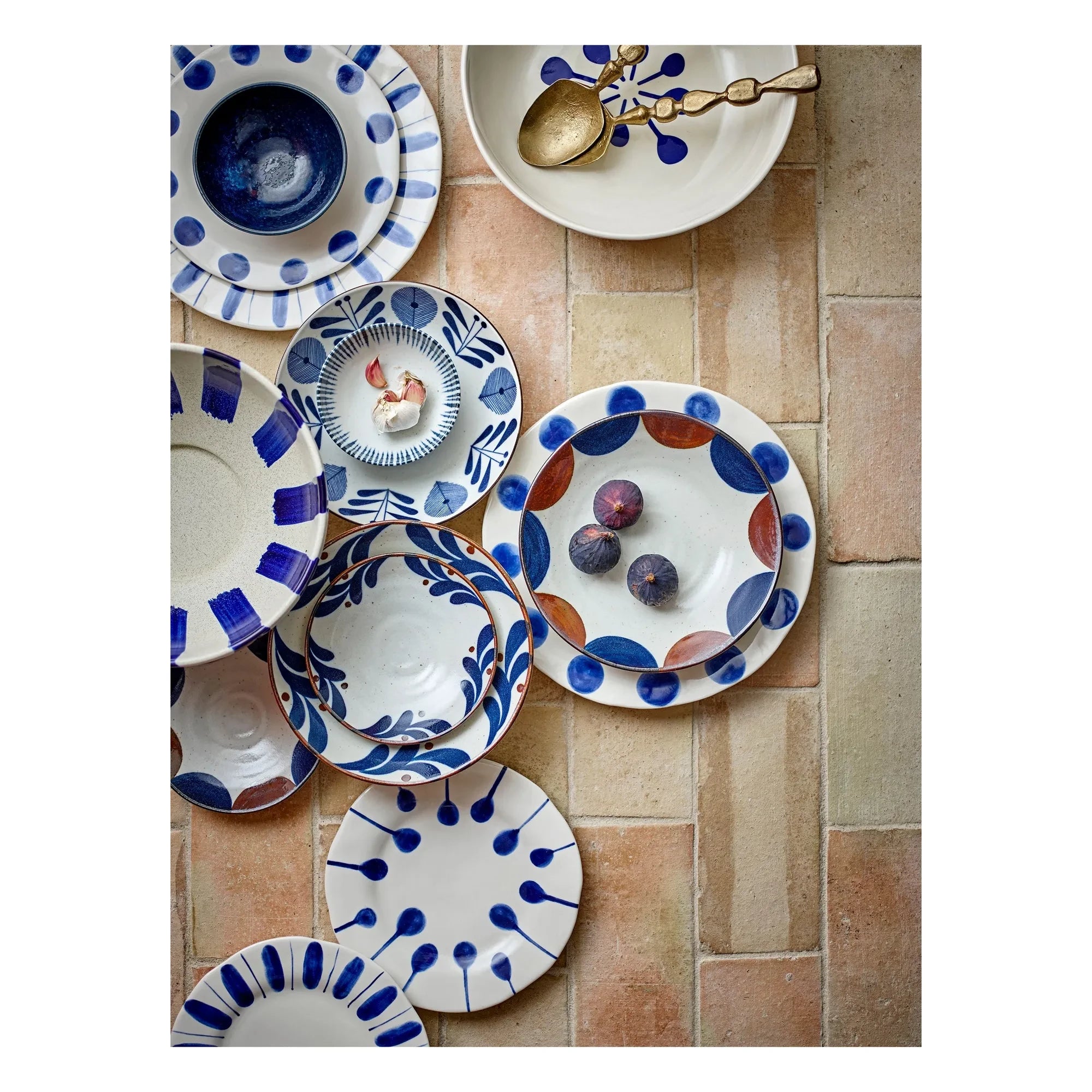 Bloomingville - Linora tabaklar - 3'lü Set | Mavi