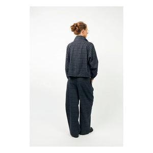 Lollys Laundry - Mae Checkered Jacket | Night Blue