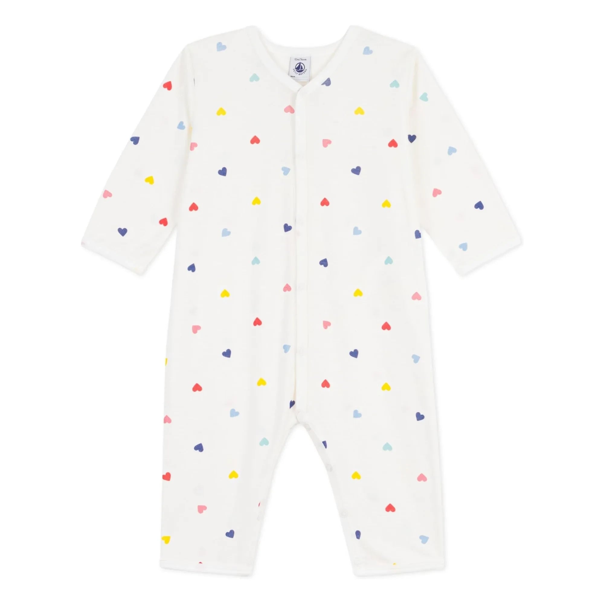 Petit Bateau - Sleep Well Hearts Pajamas | White