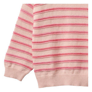 Wheat - Harlow Striped Organic Cotton Jacquard Sweater | Light Pink
