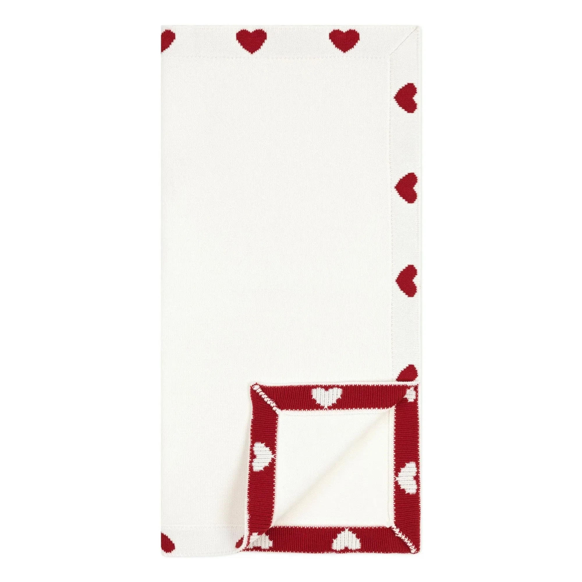 Petit Bateau - Organic Cotton Heart Knit Blanket | Ecru