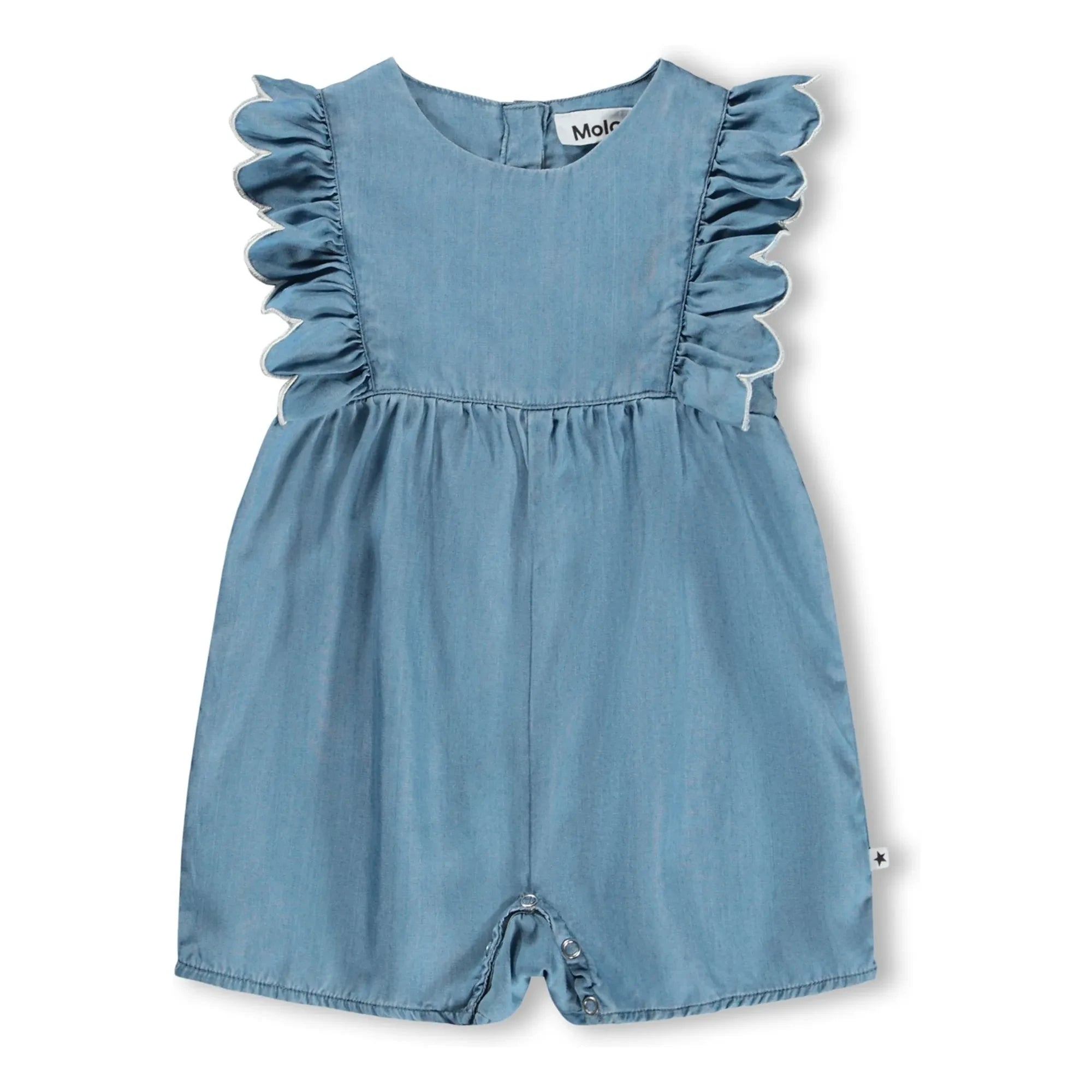 Molo - Fernanda Denim Ruffled Jumpsuit | Blue
