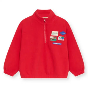 the new society - Cloudy Zip-Up Sweatshirt | Red