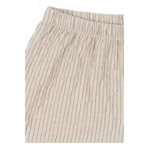 Konges Sløjd - Elliott Striped Seersucker Organic Cotton Shorts | Beige