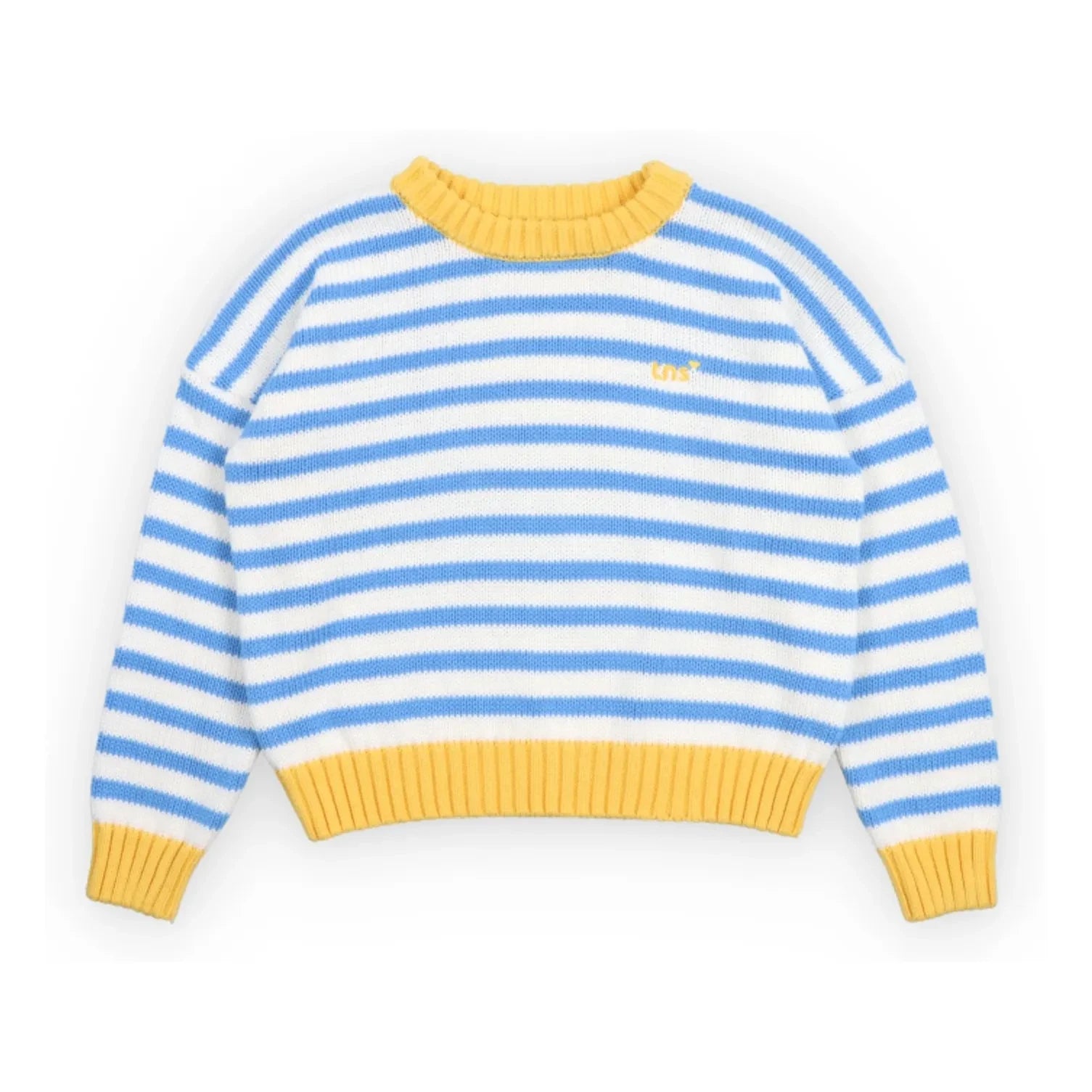 the new society - Striped Marigold Sweater | Light Blue