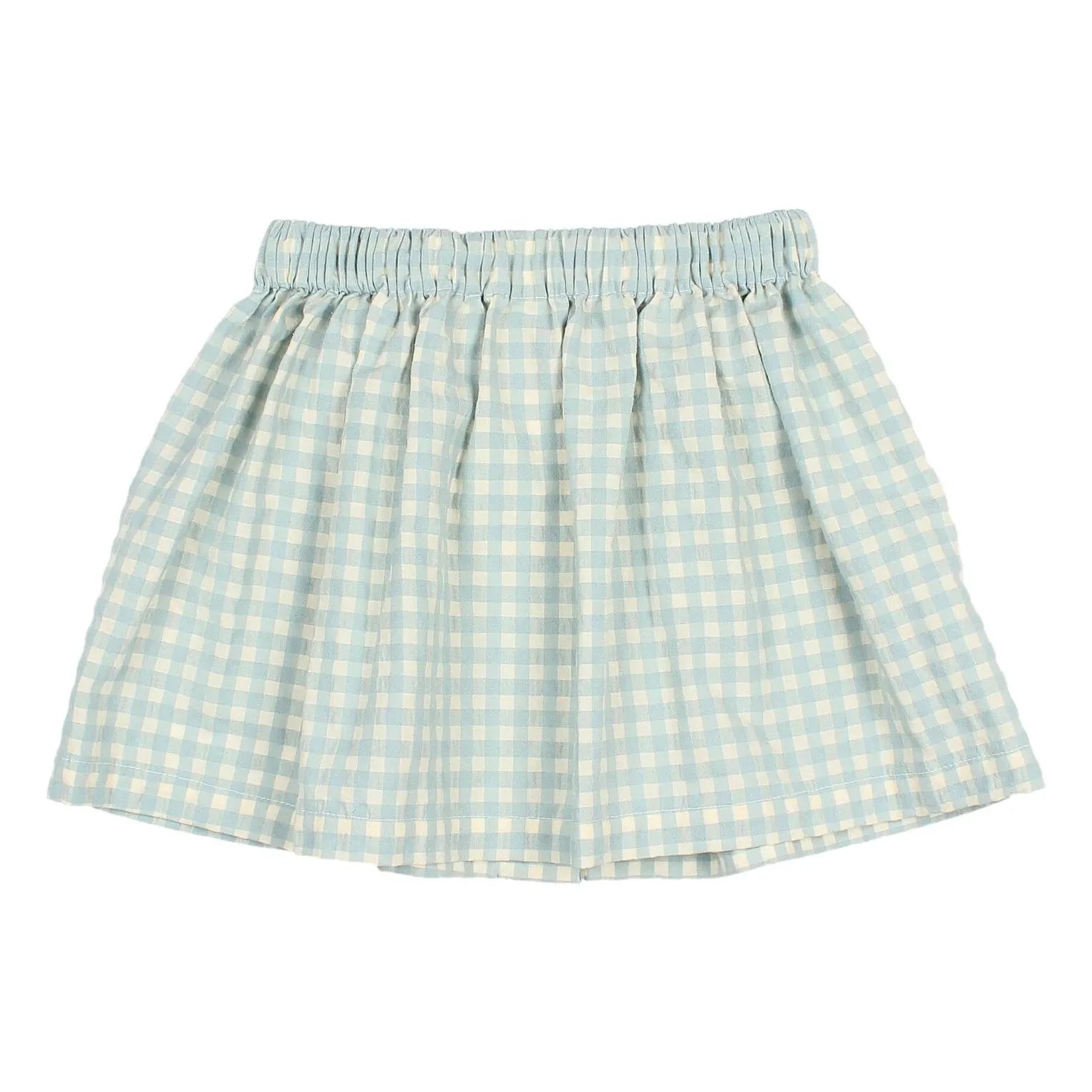 Búho - Checkered Seersucker Skirt | Aqua