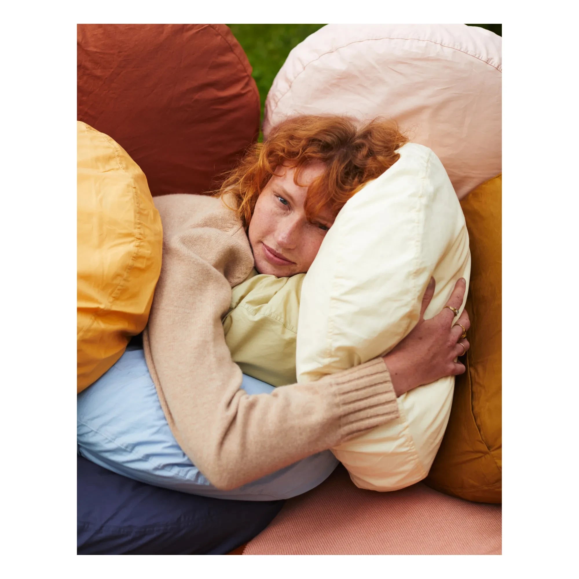 Suite 702 - Organic Cotton Percale Round Pillow | Chrome Green