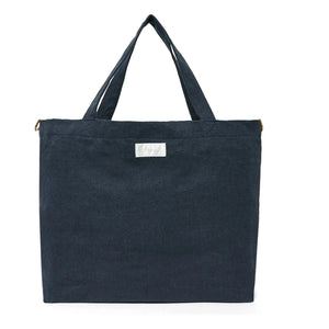 Adorna - Linen Tote Bag | Navy Blue
