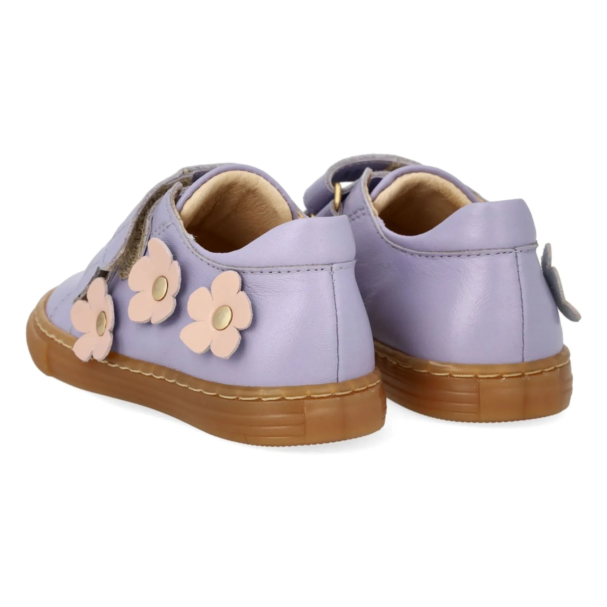 Angulus - Two-Stripe Floral Sneakers | Lilac