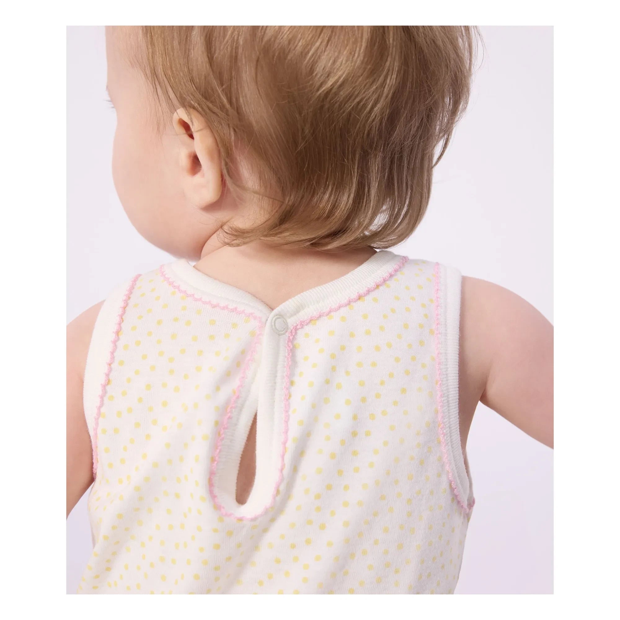 Petit Bateau - Polka Dot Pajama Romper | White