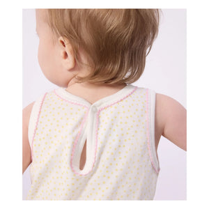 Petit Bateau - Polka Dot Pajama Romper | White